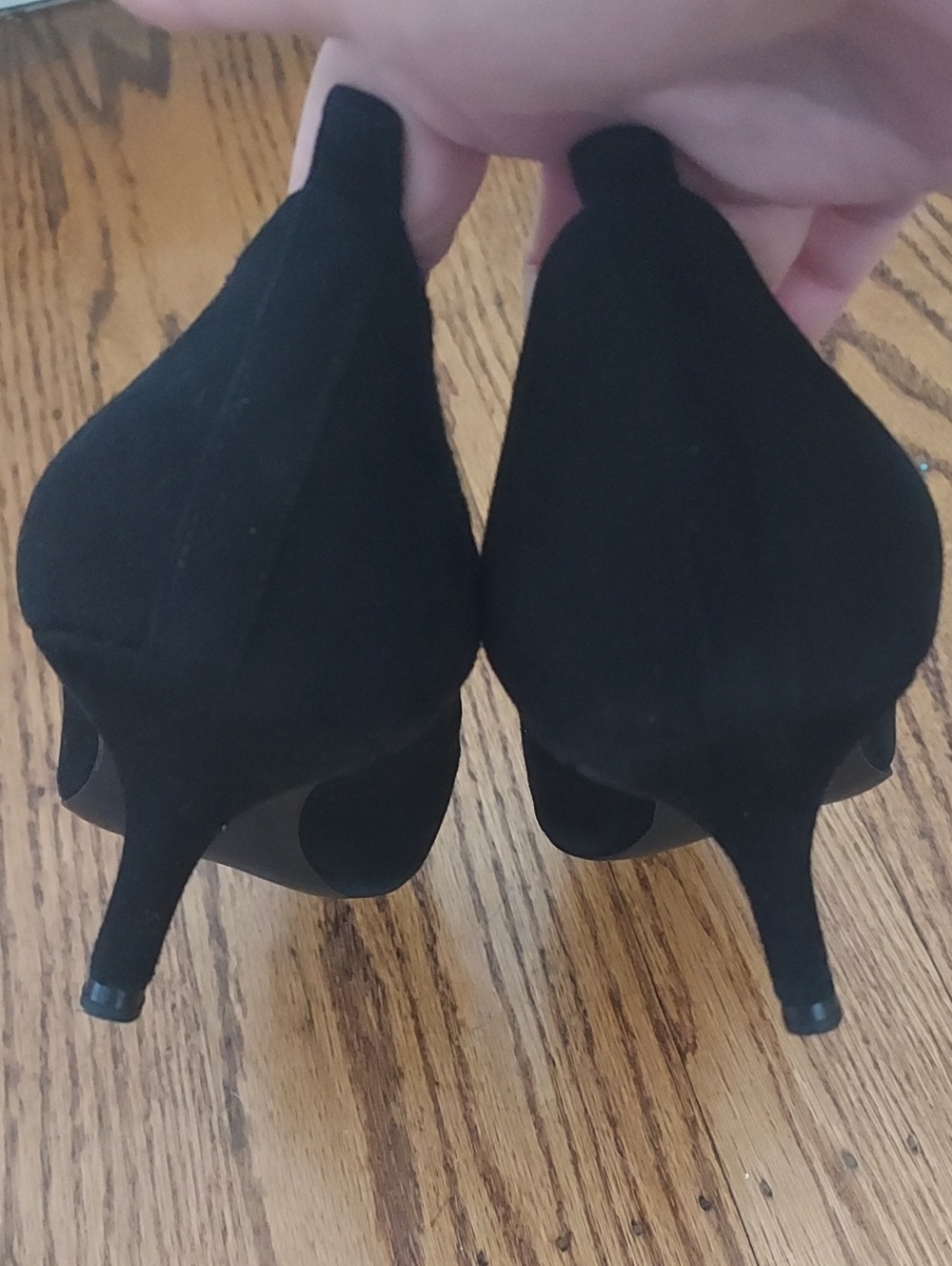 Everlane Kitten Heels Pointed Toe Black Suede 2" - Picture 7 of 10